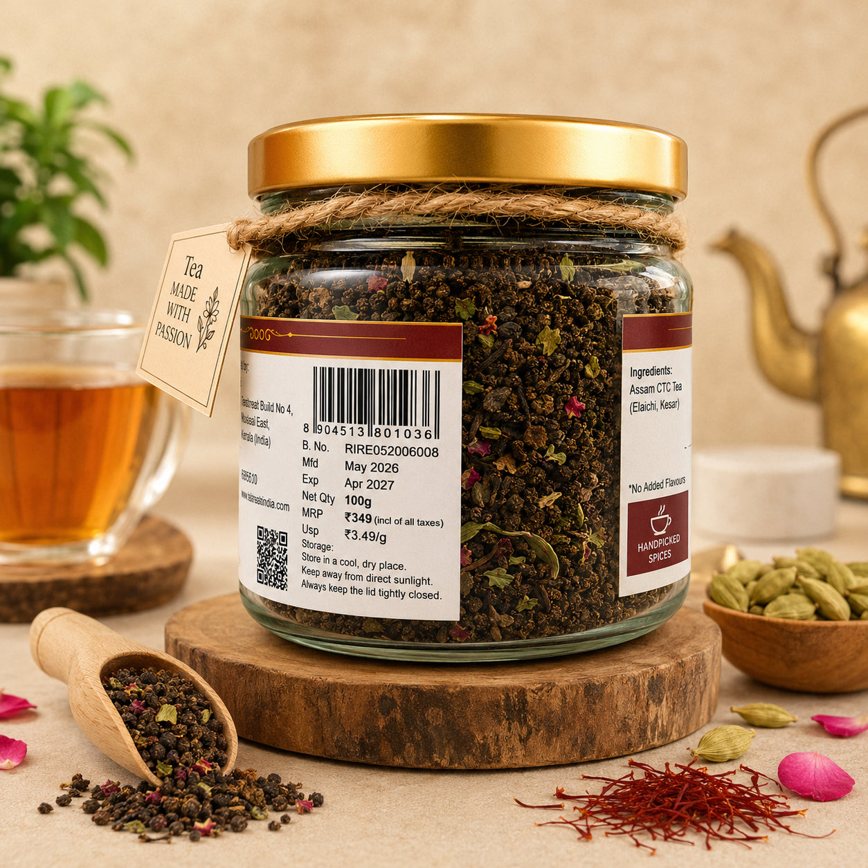 Royal Elaichi Chai – Cardamom & Rose Black Tea