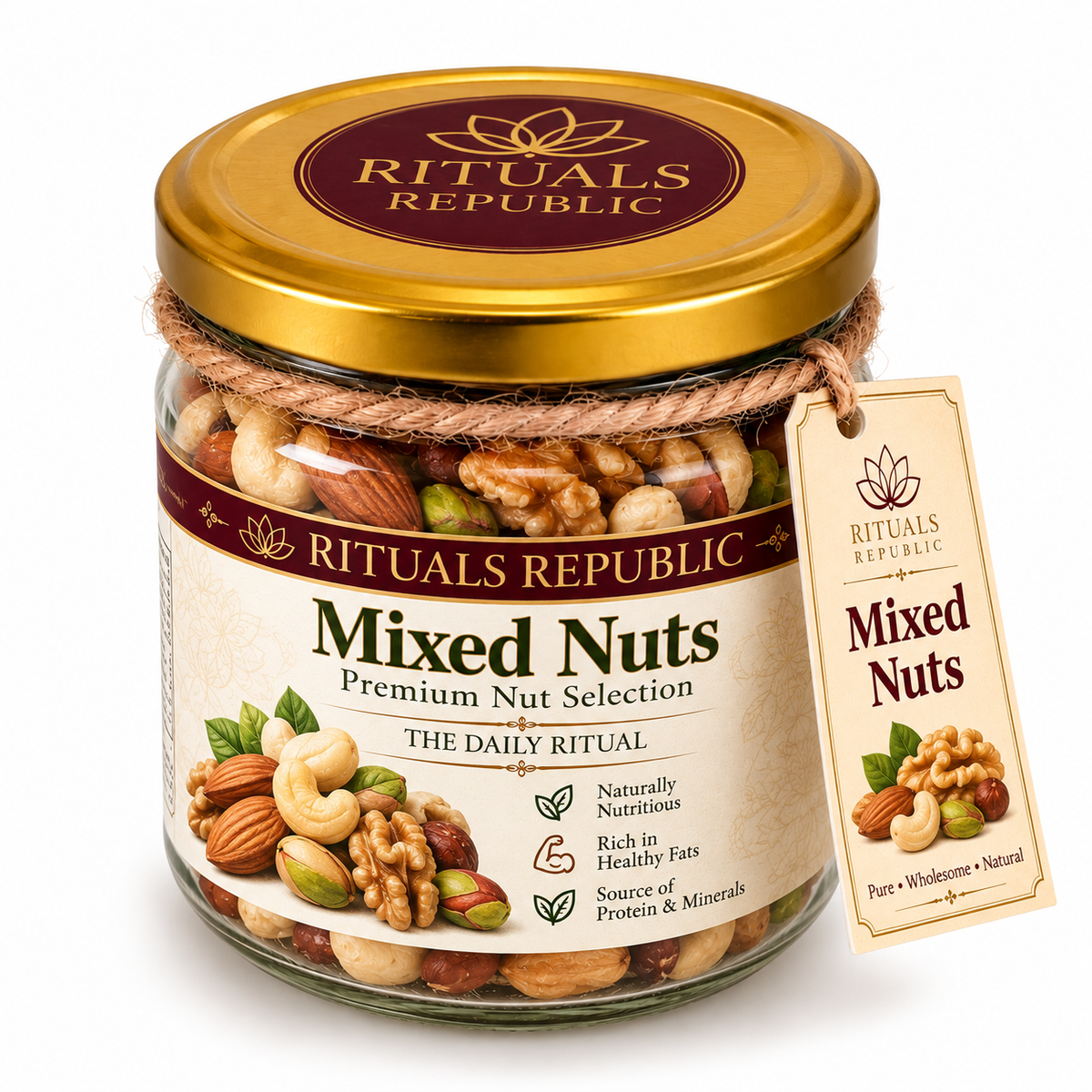 Rituals Republic Royal Gourmet Gift Box – A2 Desi Ghee, Premium Cashews & Mixed Nuts