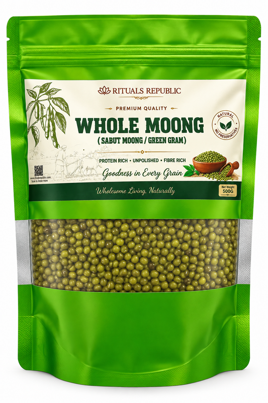 Rituals Republic Whole Moong (Sabut Moong / Green Gram) – Unpolished | Protein & Fibre Rich | 500g